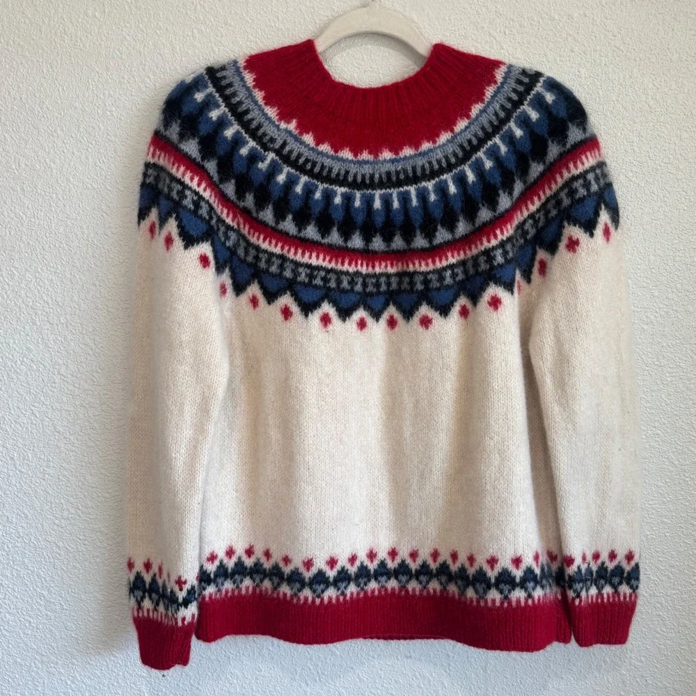 VTG Eddie Bauer Legend 100% Wool Nordic Sweater Women's XL 90's‎ Boxy Winter